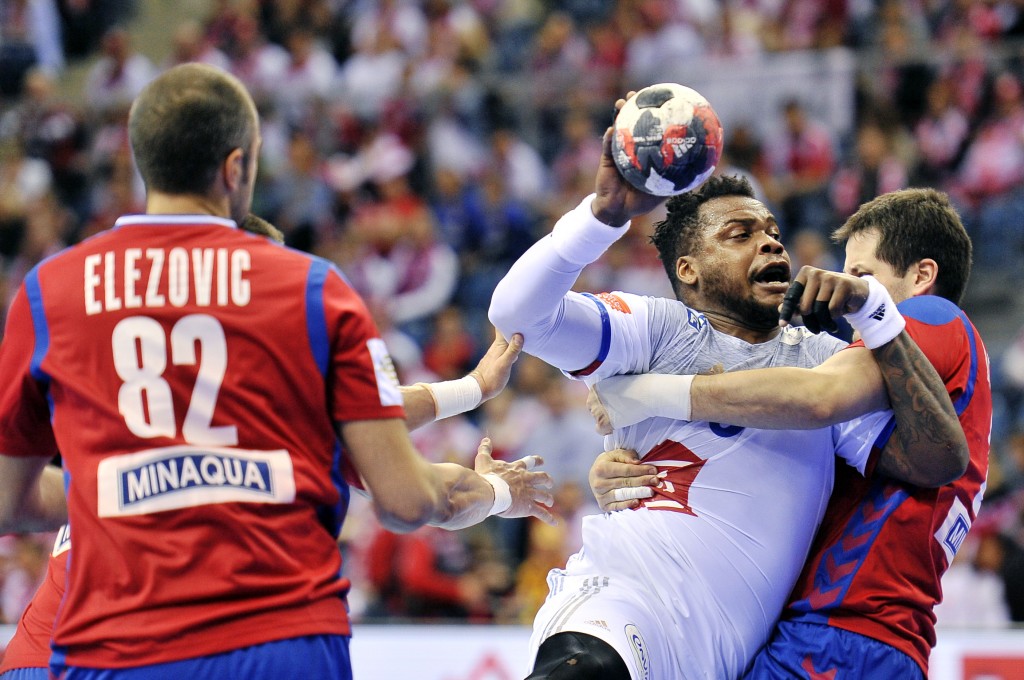 2016.01.17 Krakow Cracow Pilka reczna EHF Euro 2016 Mistrzostwa Europy w pilce recznej mezczyzn Grupa A Serbia - Francja N/Z Cedric Sorhaindo Foto Norbert Barczyk / Pressfocus 2016.01.17 Krakow Cracow Handball EHF Mens Euro Poland 2016 Serbia - France N/Z Cedric Sorhaindo Foto Norbert Barczyk / Pressfocus